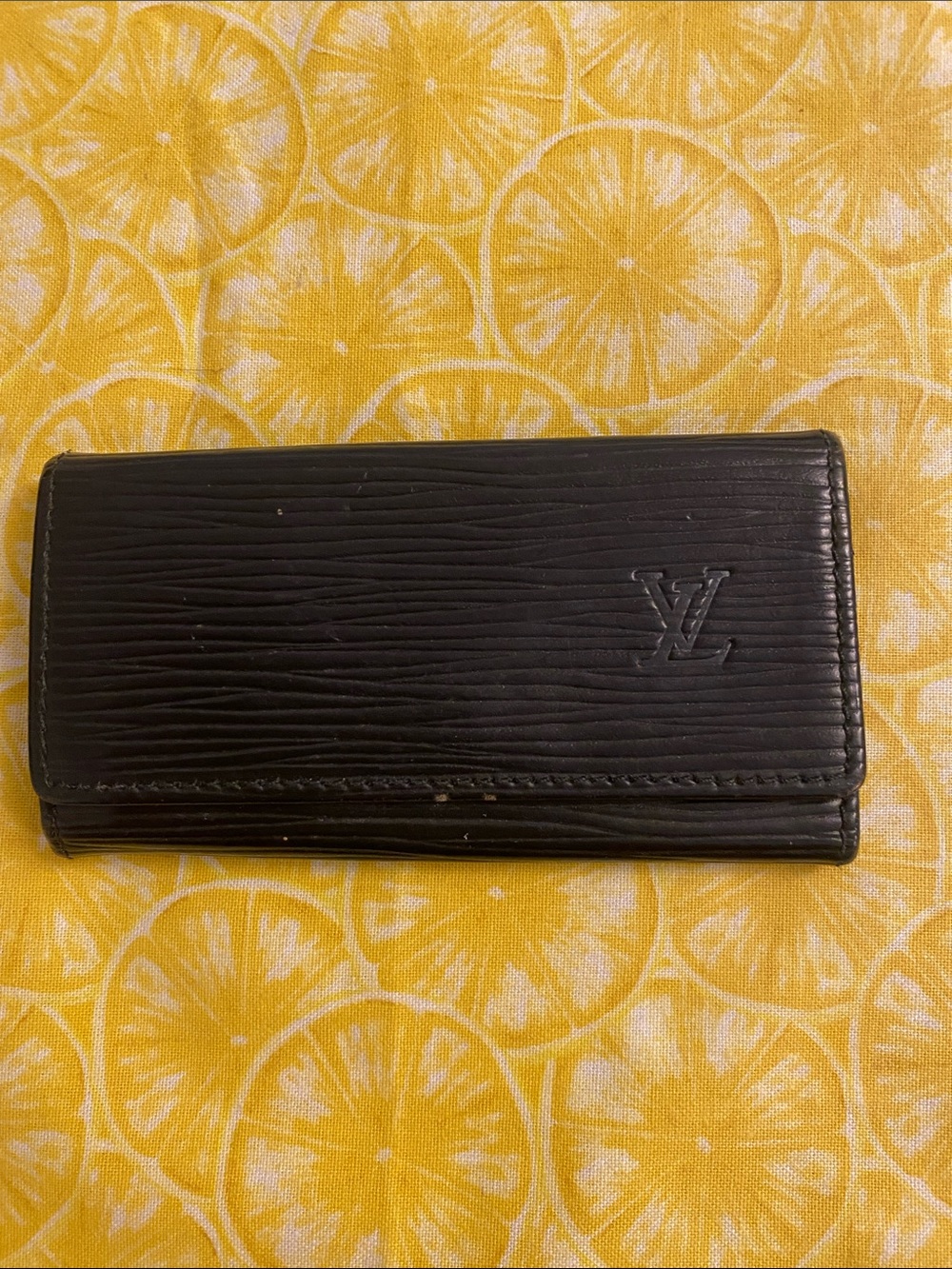 Louis Vuitton Black Epi Leather Trifold Key & Card Holder
